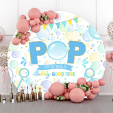 Aperturee - Aperturee Pop On Bubbly Good Time Round Baby Shower Backdrop